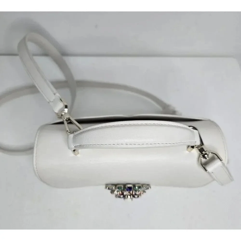 Kate Spade Lovitt Firework Buckle Small Top-handle Bag In Optic White